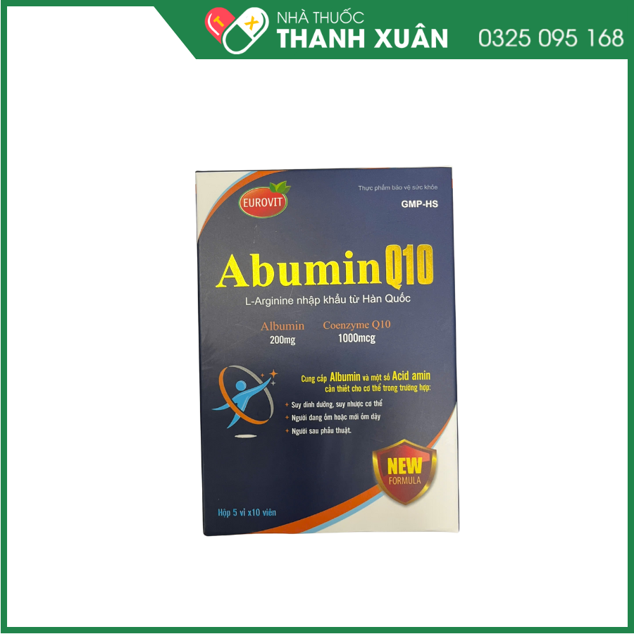 Abumin Q10 - Viên uống bổ sung albumin và một số acid amin cần thiết cho cơ thể